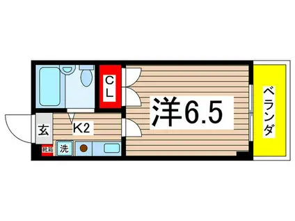 フレグラントY&Y(1K/2階)の間取り写真