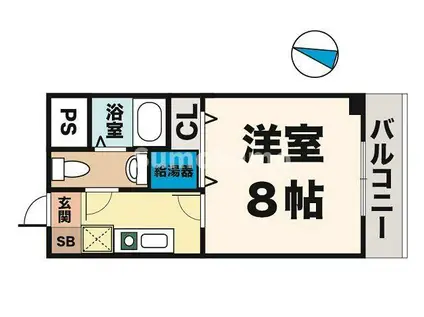 ニューバーリヤ学院坂(1K/4階)の間取り写真