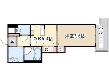 インペリアル新神戸(1DK/5階)の間取り写真