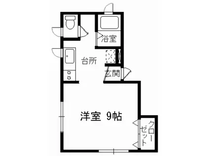 パレ泰山(1K/2階)の間取り写真