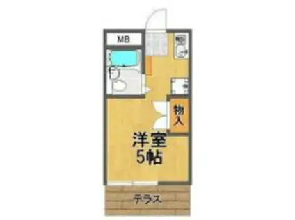 グレースハイツ(ワンルーム/2階)の間取り写真