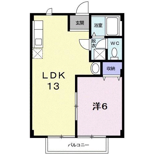 アビタシオンKS(1LDK/1階)の間取り写真