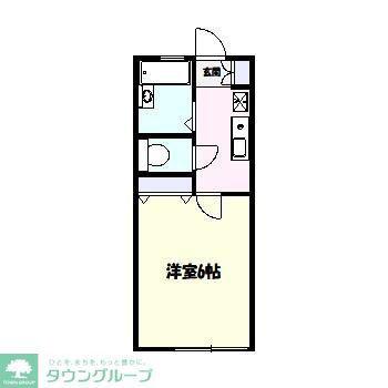 ディアコート東白楽(1K/2階)の間取り写真