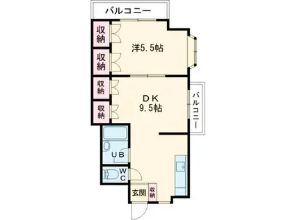 BCASA行田IIRE-BORN(1LDK/2階)の間取り写真