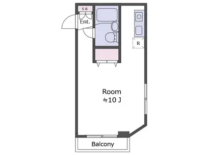 パークヒル用賀(ワンルーム/4階)の間取り写真