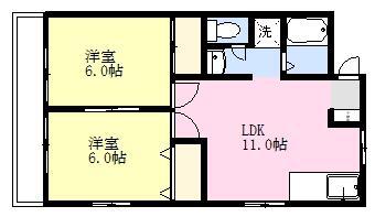 プレステージII(2LDK/1階)の間取り写真