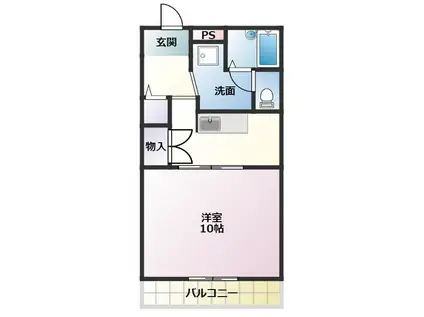 エクシード松山(1DK/3階)の間取り写真