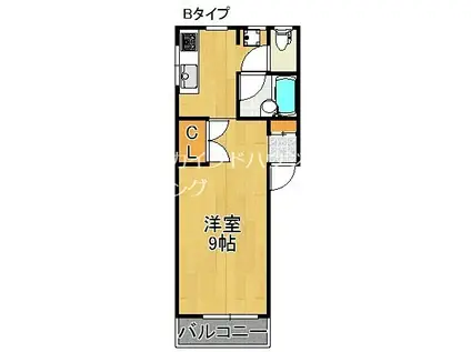 ベルメゾン住吉(1K/1階)の間取り写真