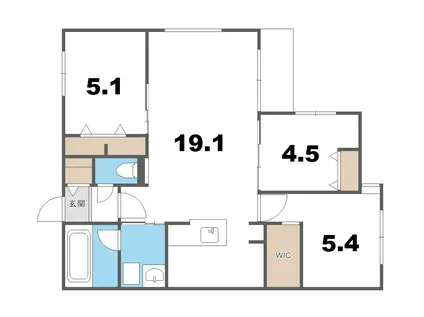 GARBO月寒(3LDK/2階)の間取り写真