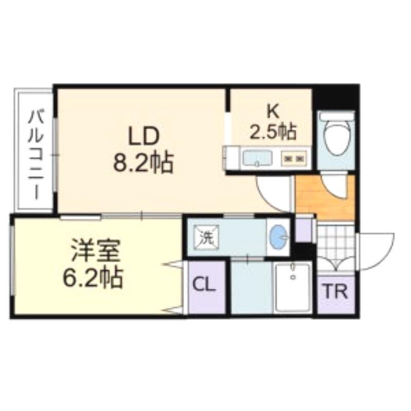ラピス山の手(1LDK/3階)の間取り写真