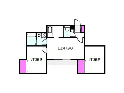 ヴィラージュ モン シュー(2LDK/2階)の間取り写真