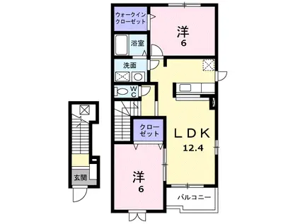 フランブリーズII(2LDK/2階)の間取り写真