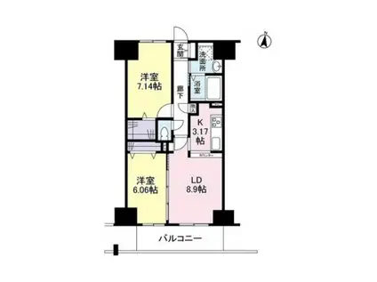 エスヴェール北梅田(1LDK/12階)の間取り写真