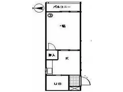 コート塩上III(1K/4階)の間取り写真