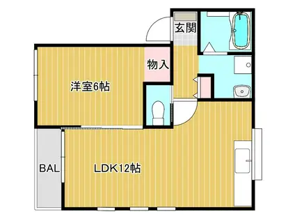 コーポ ファイン(1LDK/1階)の間取り写真