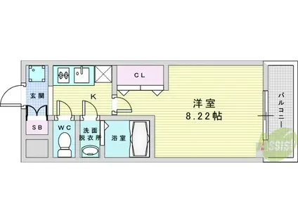 LUXE新大阪サウス(1K/3階)の間取り写真