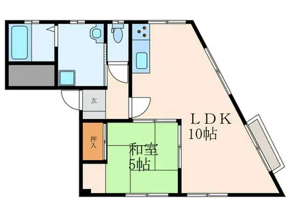 スオウ木町(1LDK/3階)の間取り写真