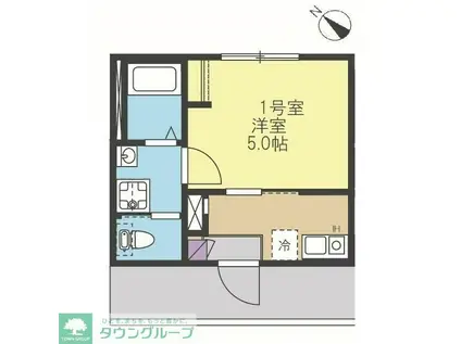 ブロンテ三ツ沢(1K/3階)の間取り写真