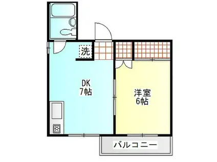 コーポヤマト(1DK/2階)の間取り写真