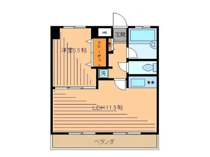 ふそうこうぽらす(1LDK/3階)の間取り写真