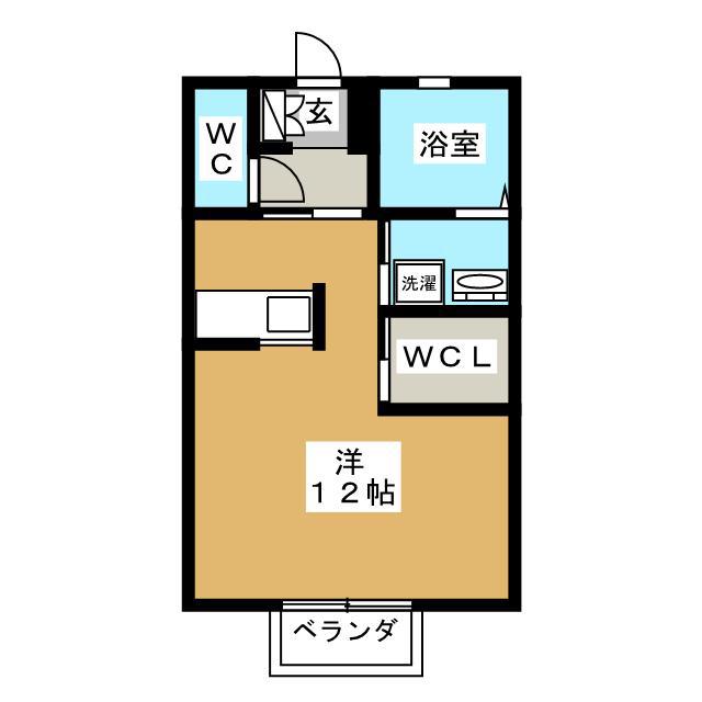 湘南APT(ワンルーム/1階)の間取り写真