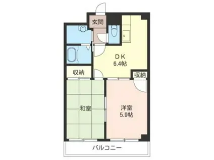 ヴェルディ白百合A(2DK/2階)の間取り写真