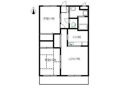 アムール(2LDK/1階)の間取り写真