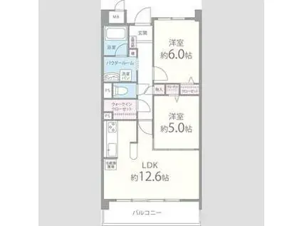 K FLAT(2LDK/6階)の間取り写真