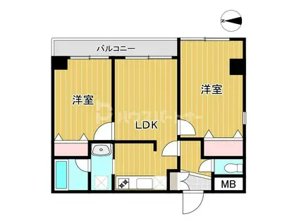 カスタム南葛西(2LDK/2階)の間取り写真