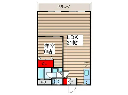 第一林ビル(1LDK/4階)の間取り写真