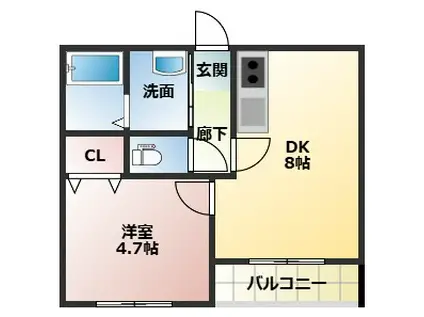 DOOR(1DK/3階)の間取り写真
