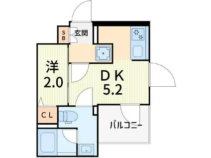 AZEST金町(1DK/5階)の間取り写真