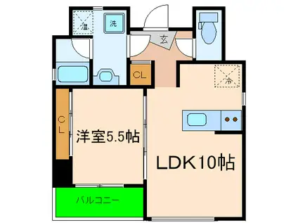 AOI FLATS(1LDK/2階)の間取り写真
