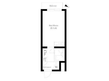 プリンセスライン幡ヶ谷(ワンルーム/2階)の間取り写真