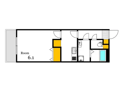 アドバンス中広町(1K/2階)の間取り写真