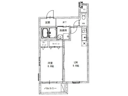 フジパレスソレイユV(1LDK/1階)の間取り写真