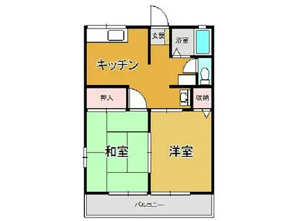 シティハイムエクセレント(2DK/1階)の間取り写真