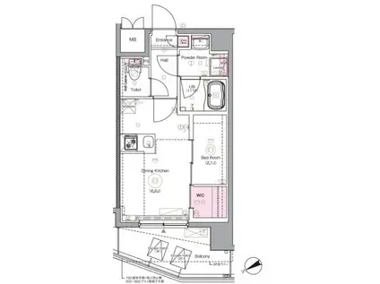 HYS 東長崎(1DK/1階)の間取り写真