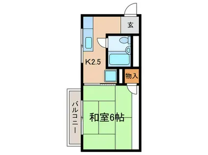 フォーブル代官(1K/2階)の間取り写真