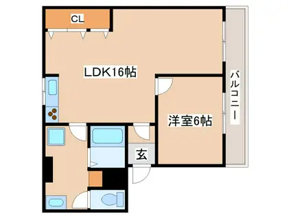 東須磨プラザ(1LDK/4階)の間取り写真