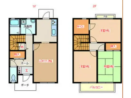 クレスト田原台(3LDK/1階)の間取り写真