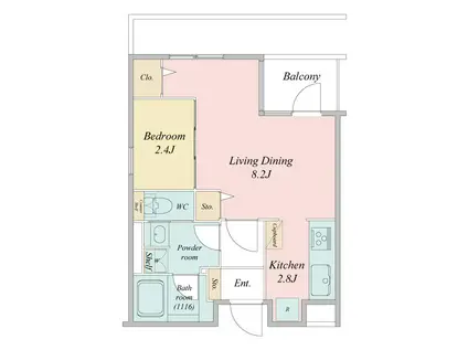 ローレルフラット(1LDK/3階)の間取り写真