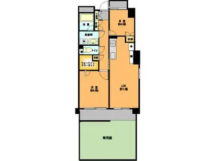 シティホームズ武蔵小金井(2LDK/1階)の間取り写真