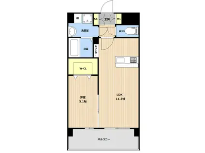 LIBTHマーレ平成I(1LDK/5階)の間取り写真