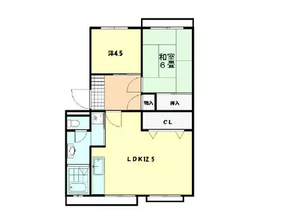 コーポ鳥山(2LDK/4階)の間取り写真