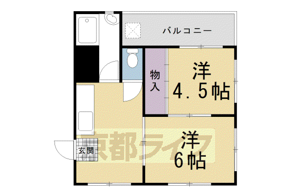 コーポひいらぎ(2K/2階)の間取り写真
