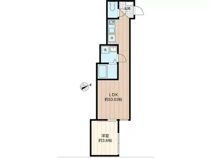 ERFOLG鳩ケ谷(1LDK/1階)の間取り写真