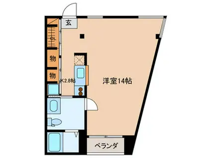 ヌーヴェルONE(1K/2階)の間取り写真