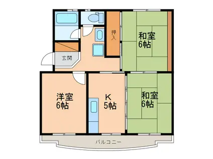 ベイサイドヒル蔵波(3K/3階)の間取り写真