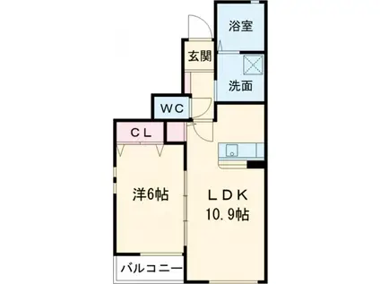 コスモスII(1LDK/1階)の間取り写真